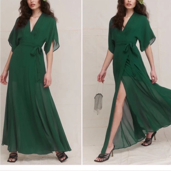 NWOT Reformation Winslow Dress in Evergreen - Picture 5 of 13